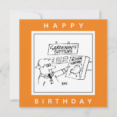 Action Gnome in de Garden Center Cartoon Kaart (Voorkant)