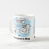 Action Gnoome in the Garden Center. Naam toevoegen Koffiemok (Voorkant links)