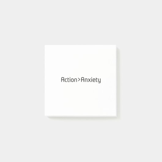 Action Over Anxiety Minimalist Post-It Notes (Voorkant)