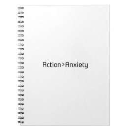 Action Over Anxiety Minimalistisch Spiraal Notitie Notitieboek