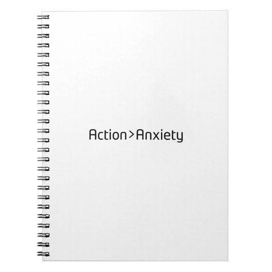 Action Over Anxiety Minimalistisch Spiraal Notitie Notitieboek (Voorkant)