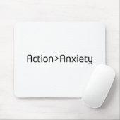 Action Over Anxiety Minimalistische Muismat (Met muis)