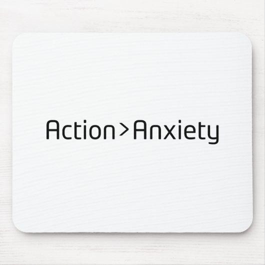 Action Over Anxiety Minimalistische Muismat (Voorkant)