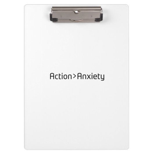 Action Over Anxiety Minimalistische Professionele  Klembord (Voorkant)