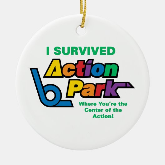 Action Park Survivor Keramisch Ornament (Voorkant)