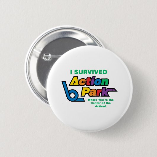 Action Park Survivor Ronde Button 5,7 Cm (Voorkant /achterkant)