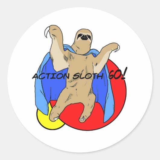 Action Sleuf gekleurd Ronde Sticker (Voorkant)