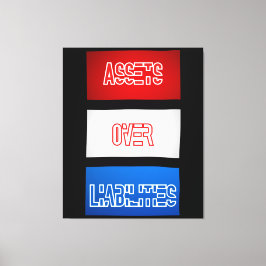 Activa boven passiva Vlag muur kunst Canvas Afdruk