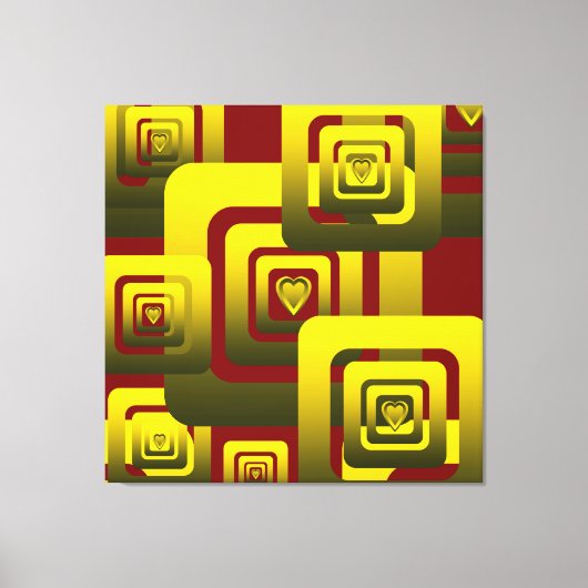 Activate My Heart Pattern Golden Canvas Afdruk (Voorkant)