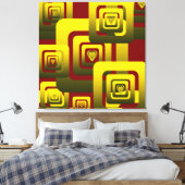 Activate My Heart Pattern Golden Canvas Afdruk (Insitu (Slaapkamer))