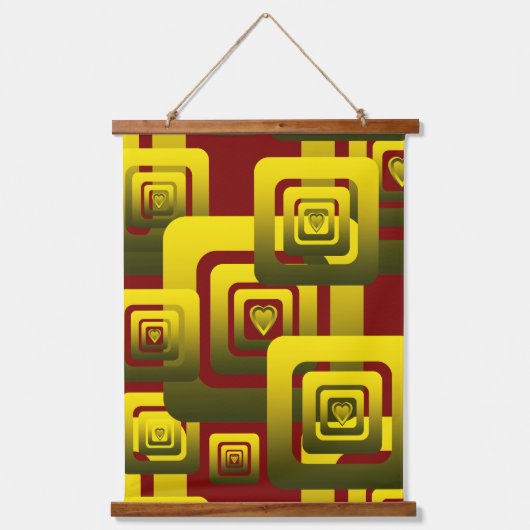 Activate My Heart Pattern Golden Hangend Wandkleed (Voorkant)