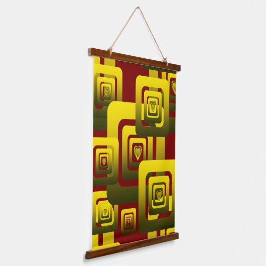 Activate My Heart Pattern Golden Hangend Wandkleed (Gebogen)