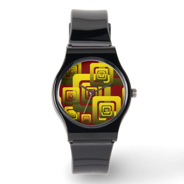 Activate My Heart Pattern Golden Horloge (Voorkant)