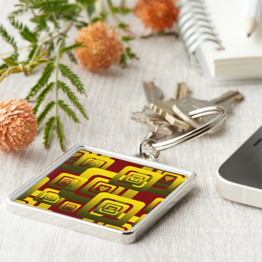 Activate My Heart Pattern Golden Sleutelhanger (Zijkant)