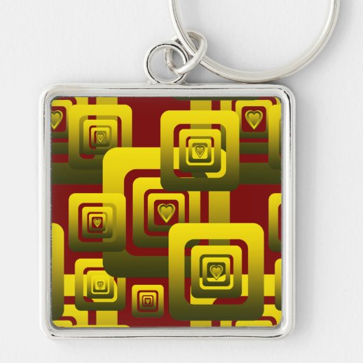 Activate My Heart Pattern Golden Sleutelhanger (Voorkant)