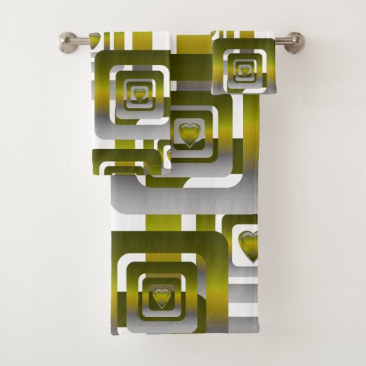 Activate My Heart Pattern Silver Bad Handdoek (Insitu)