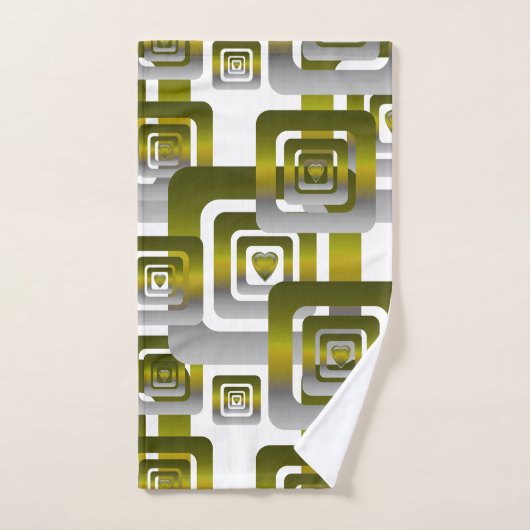 Activate My Heart Pattern Silver Bad Handdoek (Handdoek)