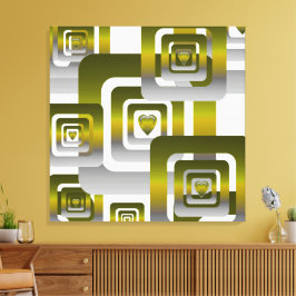 Activate My Heart Pattern Silver Canvas Afdruk