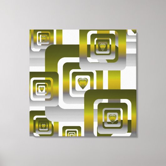 Activate My Heart Pattern Silver Canvas Afdruk (Voorkant)