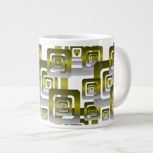 Activate My Heart Pattern Silver Grote Koffiekop (Voorkant rechts)