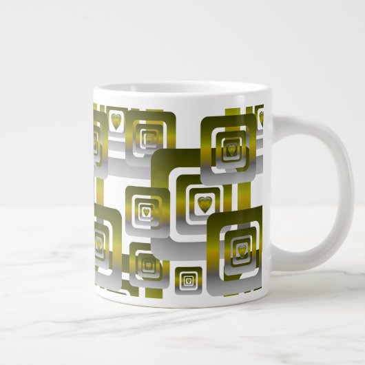 Activate My Heart Pattern Silver Grote Koffiekop (Rechts)