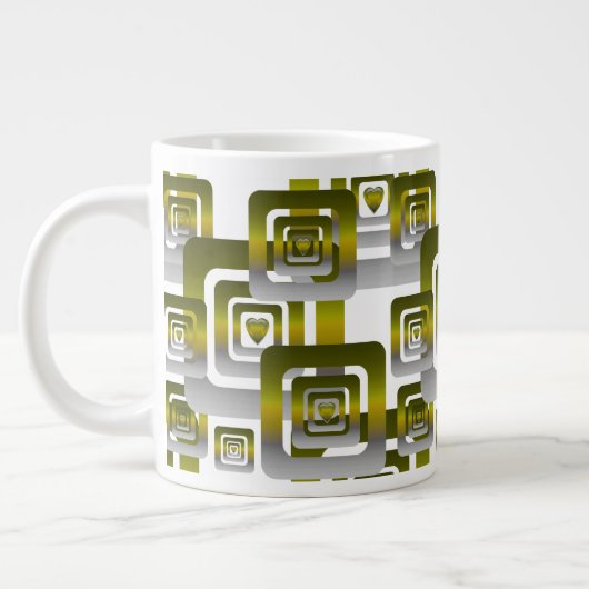 Activate My Heart Pattern Silver Grote Koffiekop (Links)