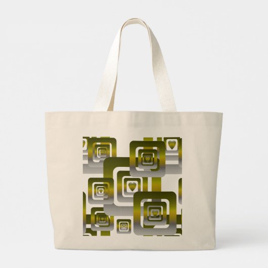 Activate My Heart Pattern Silver Grote Tote Bag (Achterkant)