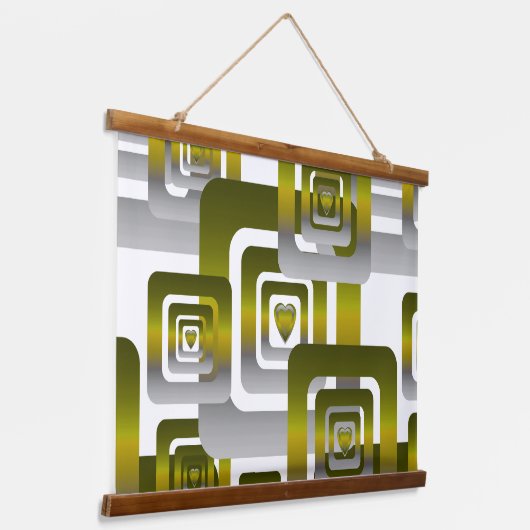 Activate My Heart Pattern Silver Hangend Wandkleed (Gebogen)