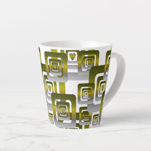 Activate My Heart Pattern Silver Latte Mok (Rechterhoek)