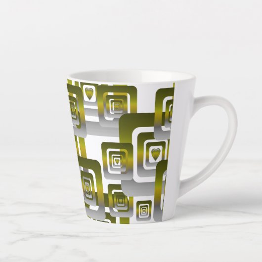 Activate My Heart Pattern Silver Latte Mok (Rechts)