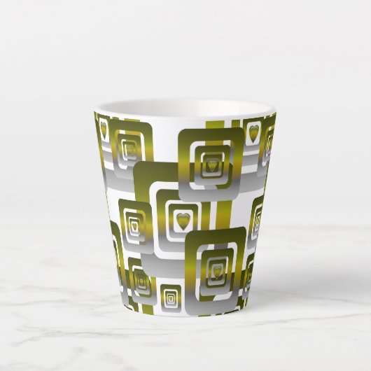 Activate My Heart Pattern Silver Latte Mok (Voorkant)