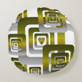 Activate My Heart Pattern Silver Rond Kussen