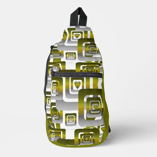 Activate My Heart Pattern Silver Sling Bag (Voorkant)