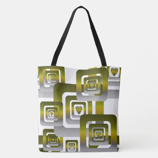 Activate My Heart Pattern Silver Tote Bag (Achterkant)