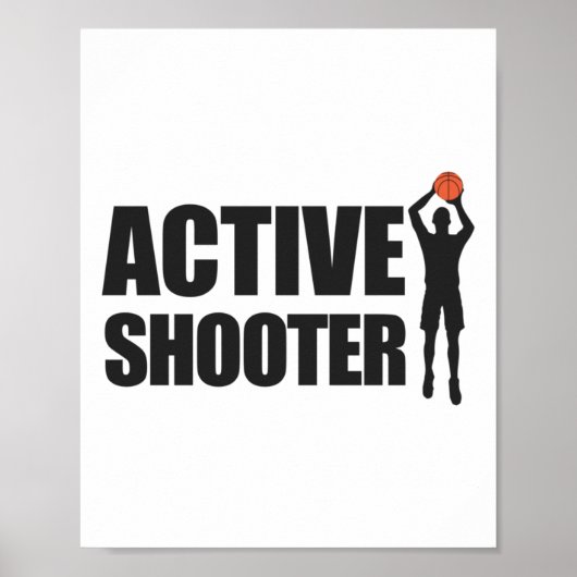 Active Shooter Basketball Player Basketball Active Poster (Voorkant)