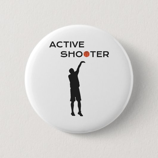 Active Shooter Basketball Player Basketball Active Ronde Button 5,7 Cm (Voorkant)