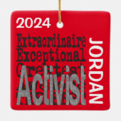 Activist Extraordinaire CUSTOM Keramisch Ornament (Achterkant)
