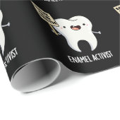 Activist Funny Dental Tooth Pun Dark BG Cadeaupapier (Rol Hoek)