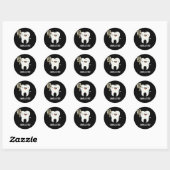 Activist Funny Dental Tooth Pun Dark BG Ronde Sticker (Vel)