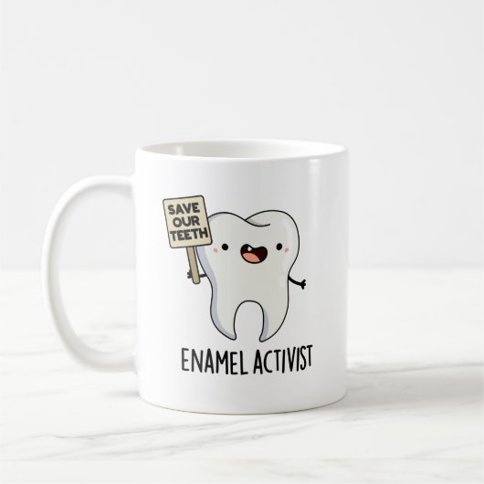 Activist Funny Dental Tooth Pun Koffiemok (Links)