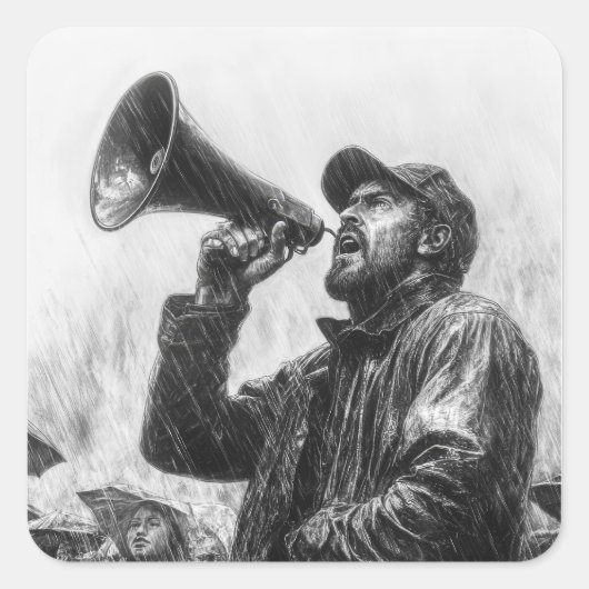 Activist Vierkante Sticker (Voorkant)