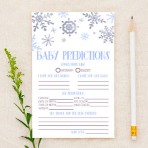 Activiteit Baby shower met blauwe sneeuwvlokken Briefpapier