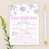Activiteit roze snowflake Baby shower Briefpapier
