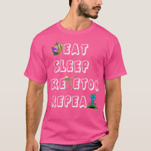 Activiteiten Halloween Holiday Eat No Sleep Skelet T-shirt