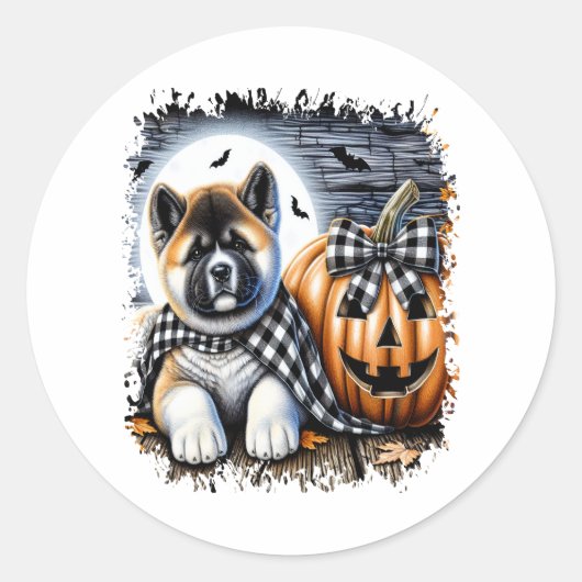 Activiteiten in de omgeving van Akita Dog Hallowee Ronde Sticker (Voorkant)