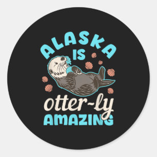 Activiteiten in de omgeving van Alaska Zee Otter V Ronde Sticker