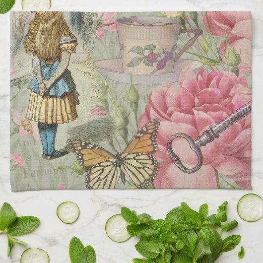 Activiteiten in de omgeving van Alice Cheshire Cat Theedoek (Gevouwen)