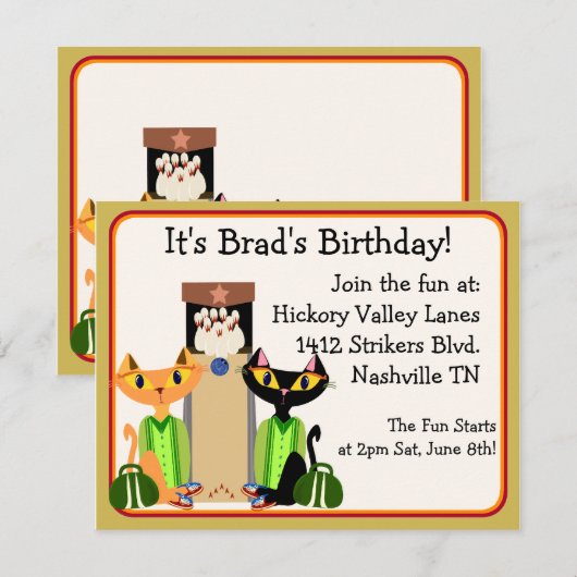 Activiteiten in de omgeving van Alley Cats Bowling Kaart (Voorkant / Achterkant)