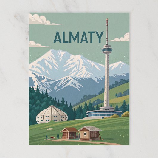 Activiteiten in de omgeving van Almaty Peaks and T Briefkaart