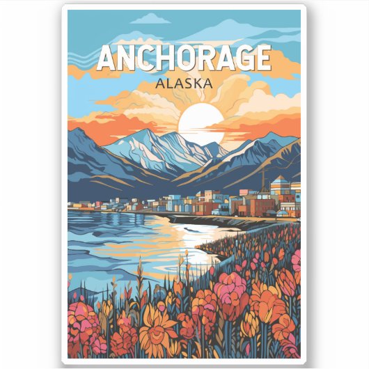 Activiteiten in de omgeving van Anchorage Alaska T Sticker (Voorkant)